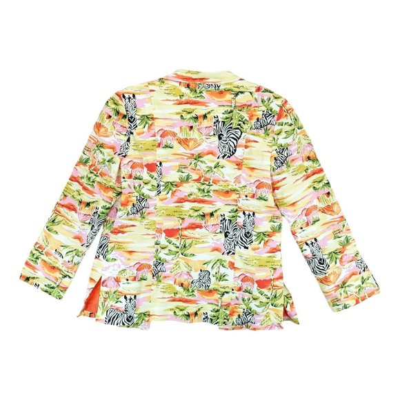 Collection Harve Bernard Women's Jacket Zebra Statement Silk Lining Size 16 - Picture 2 of 8